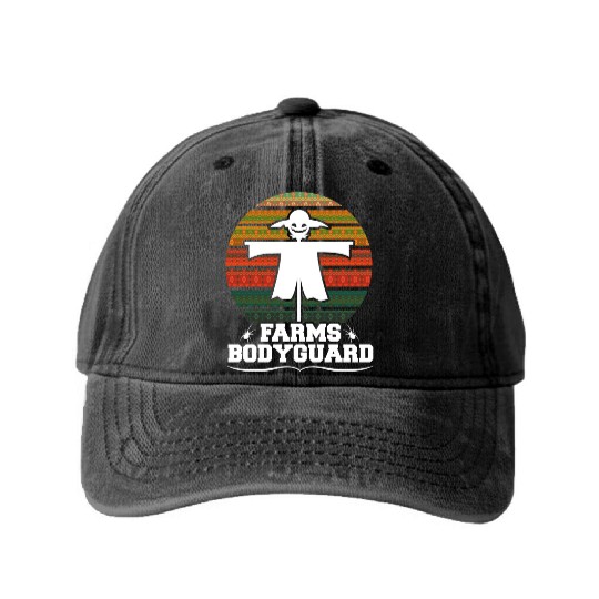 Farm s Bodyguard Farmer Scarecrow Gift Design Idea Washed Denim Baseball Caps