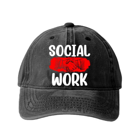 Social Work Job Worker Graduation Washed Denim Baseball Caps