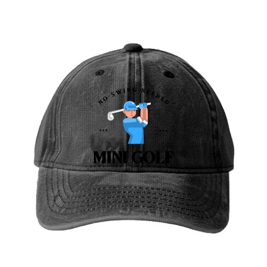 Mini Golf | Miniature Golf | Mini Golfer Washed Denim Baseball Caps