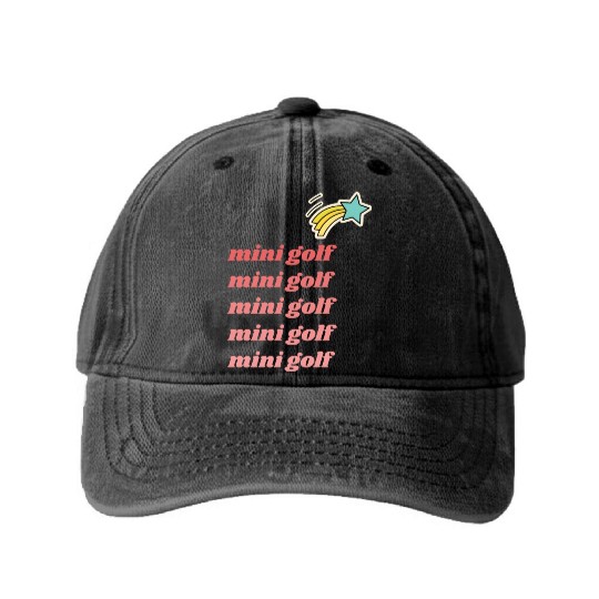 Mini Golf | Miniature Golf | Mini Golfer Washed Denim Baseball Caps