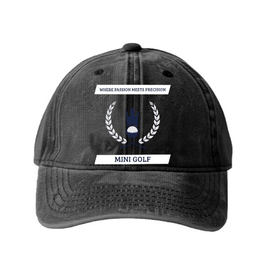 Mini Golf | Miniature Golf | Mini Golfer Washed Denim Baseball Caps