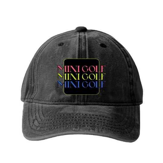 Mini Golf | Miniature Golf | Mini Golfer Washed Denim Baseball Caps