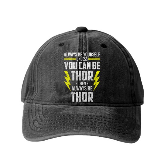 Thor Valhalla God Celtic Washed Denim Baseball Caps