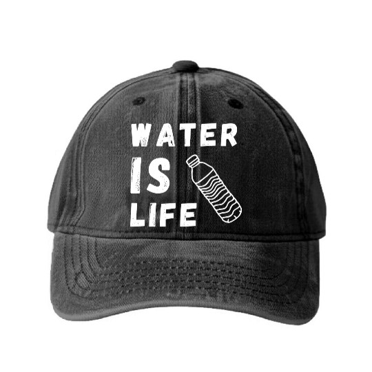Water Is Life Save Water Save The Planet Earth Washed Denim Baseball Caps