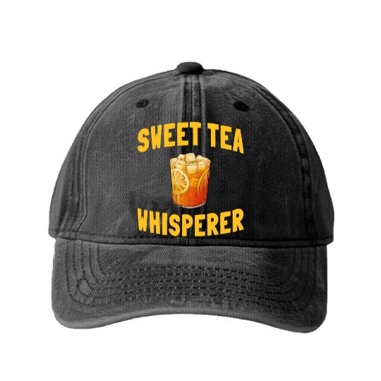 Funny Sweet Tea Whisperer Outfit Washed Denim Baseball Caps