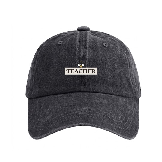 TEACHER and Bee Washed Denim Baseball Caps