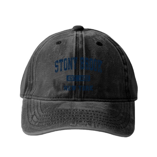 Stony Brook New York Ny Athletic Sports Washed Denim Baseball Caps