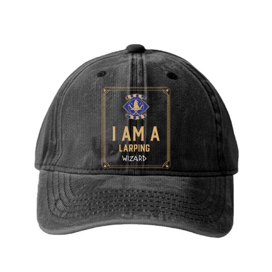 I Am A LARPing Wizard Washed Denim Baseball Caps