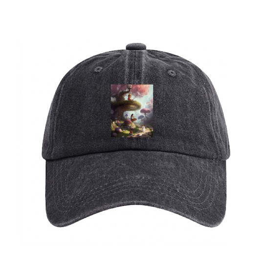 Ai Alice Washed Denim Baseball Caps