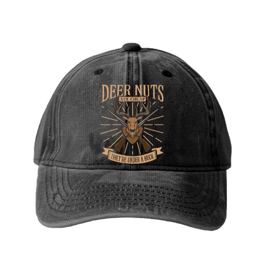 Deer Hunting Deer Hunter Hunting Season Buck Hunt Washed Denim Baseball Caps