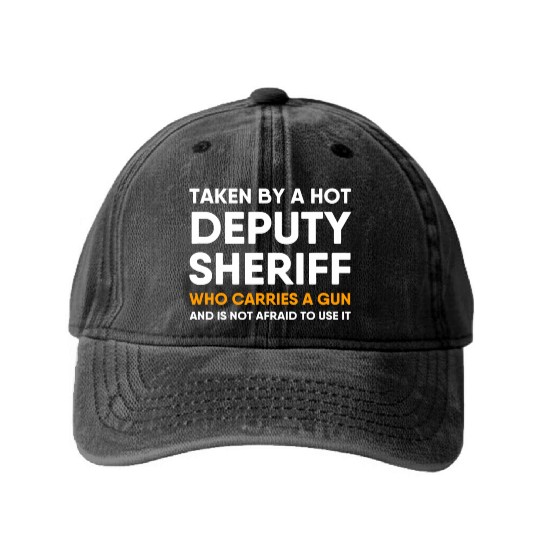 Deputy Sheriff Girlfriend Boyfriend Wife Husband F Washed Denim Baseball Caps