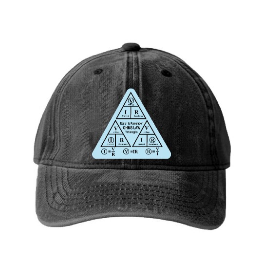 Ohms law Triangle electrical engineering students Washed Denim Baseball Caps
