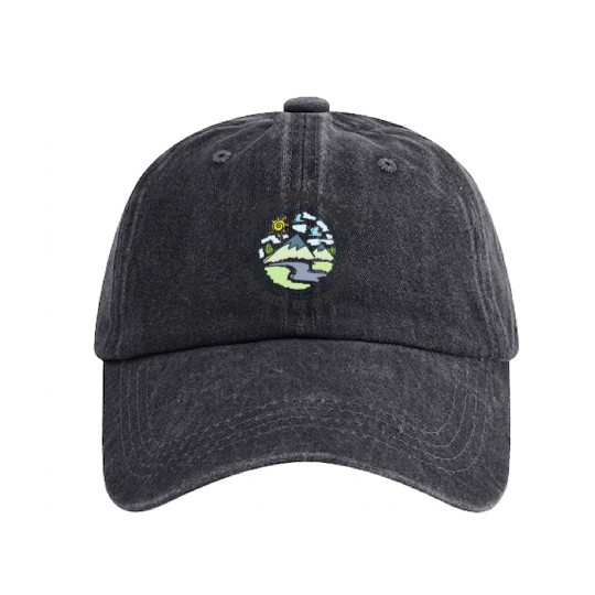 High School Running Washed Denim Baseball Caps, Cross Country Hills,