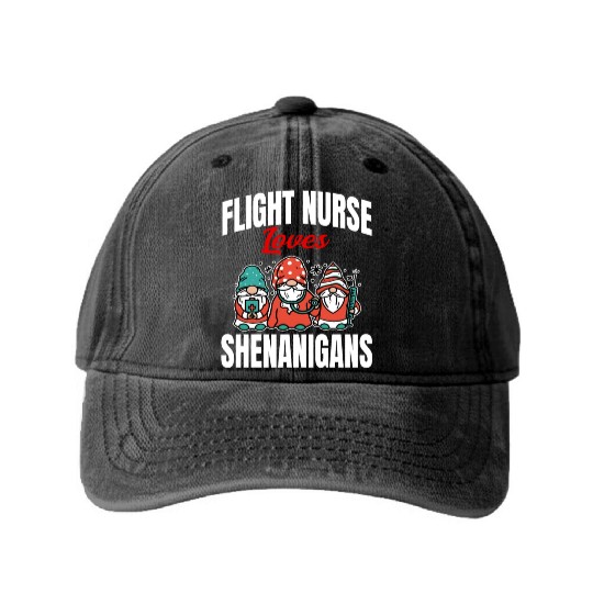 Flight Nurse St. Patrick's Day Costume Washed Denim Baseball Caps