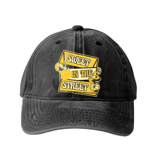Sweet In The Street Lemon Juice Business Lemonade Washed Denim Baseball Caps