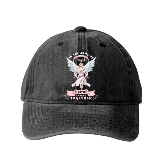 Breast cancer Awareness Support Survivors Pink Washed Denim Baseball Caps