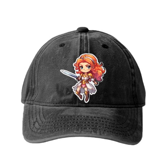 Warrior Princess Adventure Washed Denim Baseball Caps