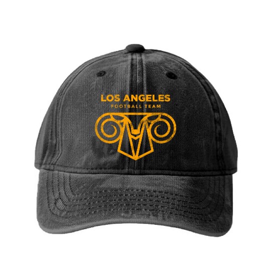 Cool Modern Rams Logo Los Angeles Sunday Football Washed Denim Baseball Caps