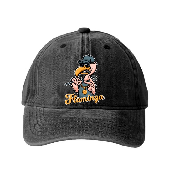 Flamingo Golf Washed Denim Baseball Caps