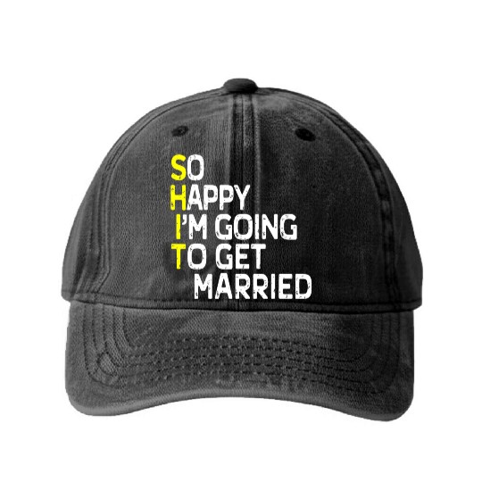 Getting Married Funny Engagement Party Gag Groom Washed Denim Baseball Caps