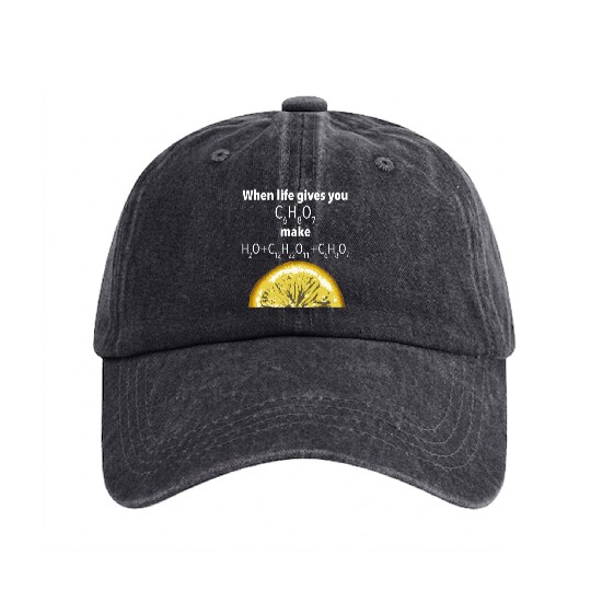 When Life Gives You Lemons Make Funny Science Geek Washed Denim Baseball Caps