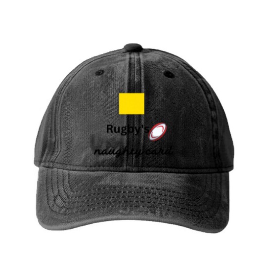 Rugby s naughty card, yellow card Washed Denim Baseball Caps
