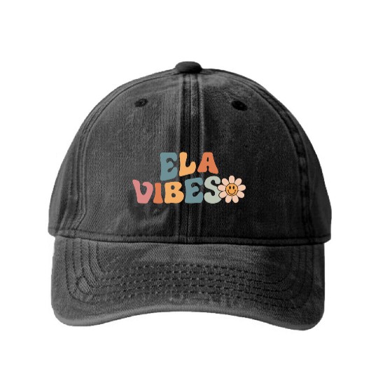 English Teacher - Ela Vibes Teacher Student Back Washed Denim Baseball Caps