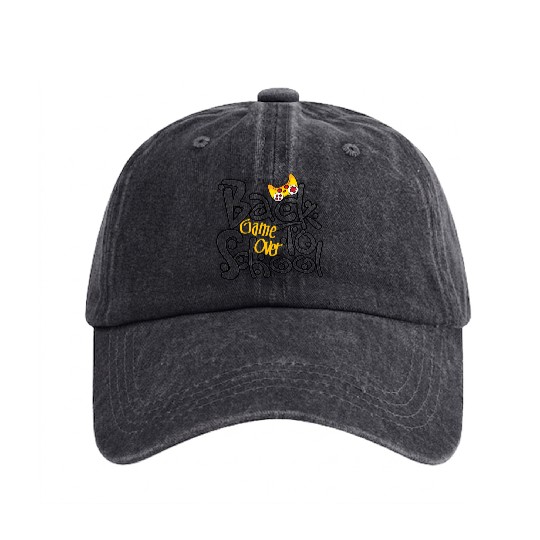back to school game over Washed Denim Baseball Caps
