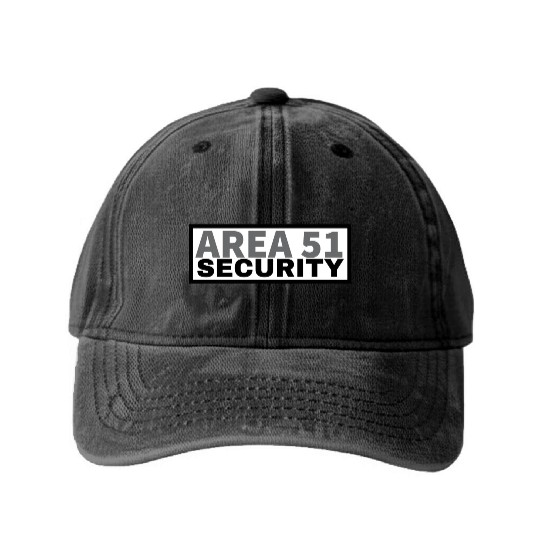 Area 51 Security Washed Denim Baseball Caps