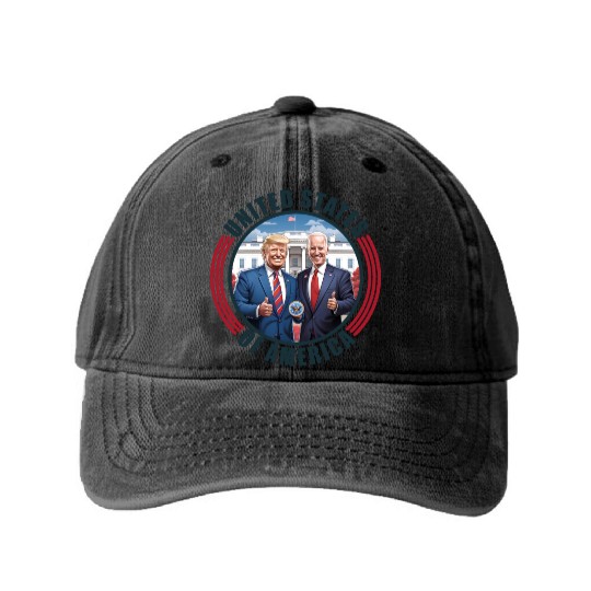 President USA Donald Trump Joe Biden Washed Denim Baseball Caps