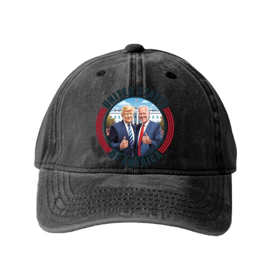 President USA Donald Trump Joe Biden Washed Denim Baseball Caps