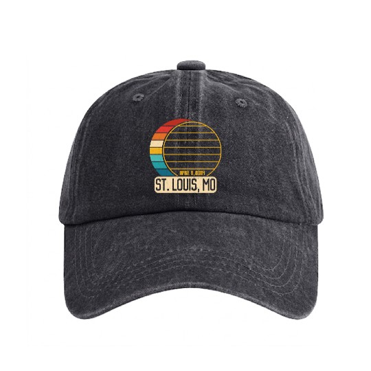 Total Solar Eclipse Missouri St. Louis EclipseSt. Washed Denim Baseball Caps