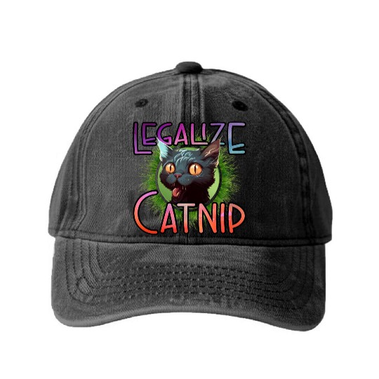 Legalize Catnip Washed Denim Baseball Caps