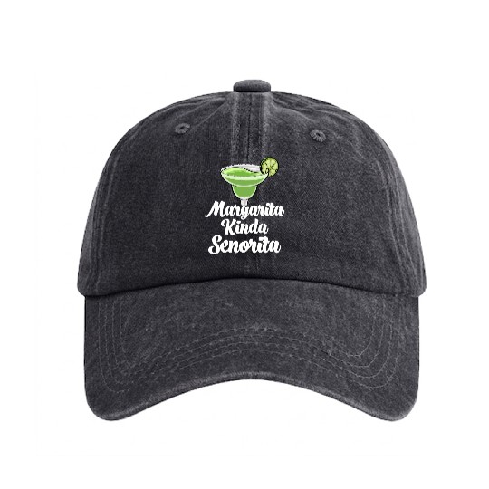 Margarita Kinda Senorita Washed Denim Baseball Caps