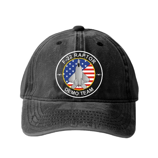 F 22 RaptorDemo Team Washed Denim Baseball Caps