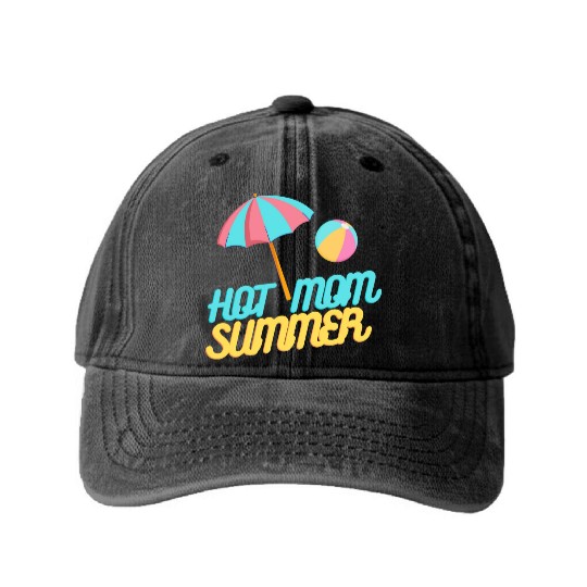 HOT MOM SUMMER Washed Denim Baseball Caps