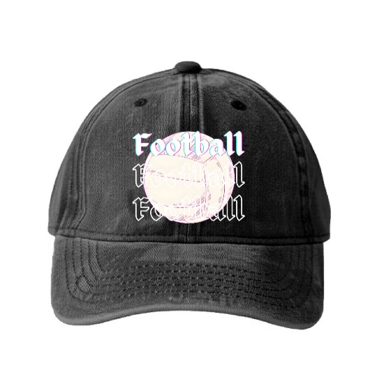 Football is life , sport lover Washed Denim Baseball Caps