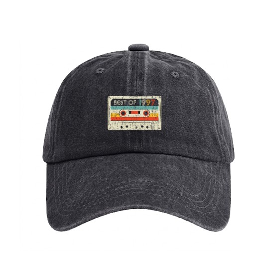 23rd Best Of 1997 Cassette Tape Washed Denim Baseball Caps