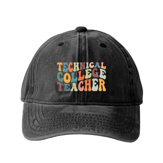 Groovy Technical College Teacher Washed Denim Baseball Caps