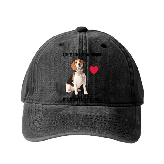 The More I Know People, The More I Love My Beagle Washed Denim Baseball Caps