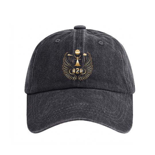 828 Positive Energy Angel Number Washed Denim Baseball Caps