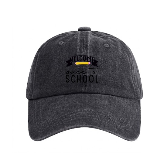 Welcome back to school Washed Denim Baseball Caps