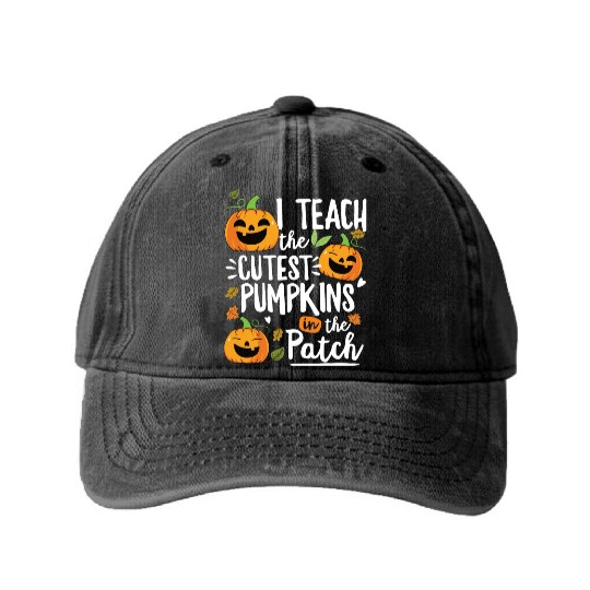 Teacher Halloween Pre K Teacher Kindergarten Washed Denim Baseball Caps