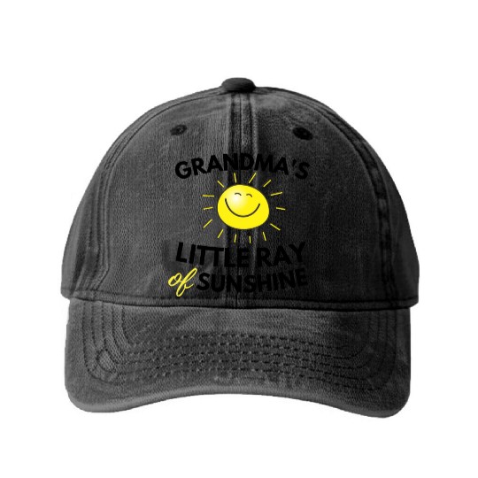 Grandma's Little Ray Of Sunshine Cute Baby Washed Denim Baseball Caps