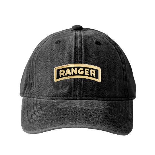 us army ranger tab enameled Washed Denim Baseball Caps