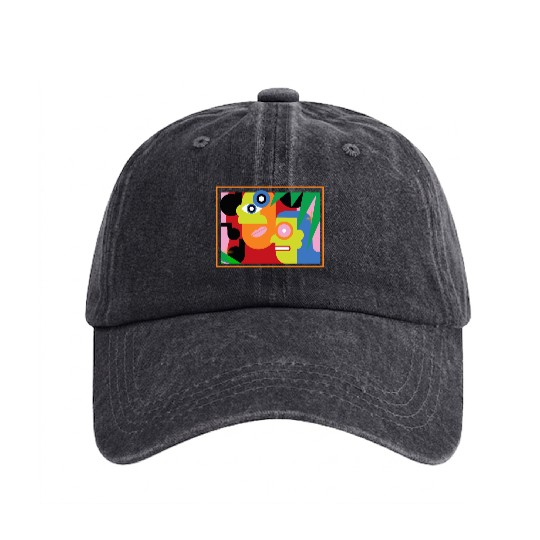 graphic design art Washed Denim Baseball Caps
