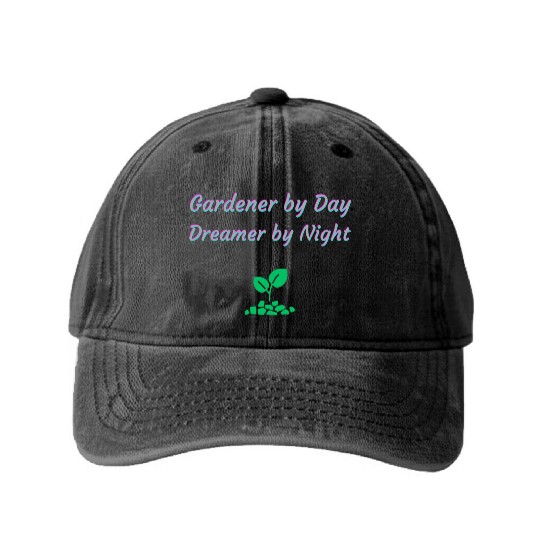 Gardener by Day Dreamer by Night Washed Denim Baseball Caps