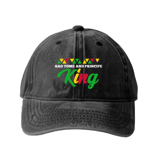 Sao Tome And Principe King Washed Denim Baseball Caps