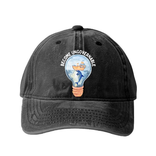 Become Ungovernable Cute Anarchist Save The Washed Denim Baseball Caps