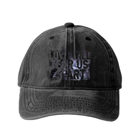 LOVE WILL TEAR US APART Washed Denim Baseball Caps